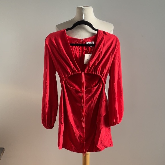 Superdown Selene Wrap Dress in Red, Size: XS - Picture 4 of 9